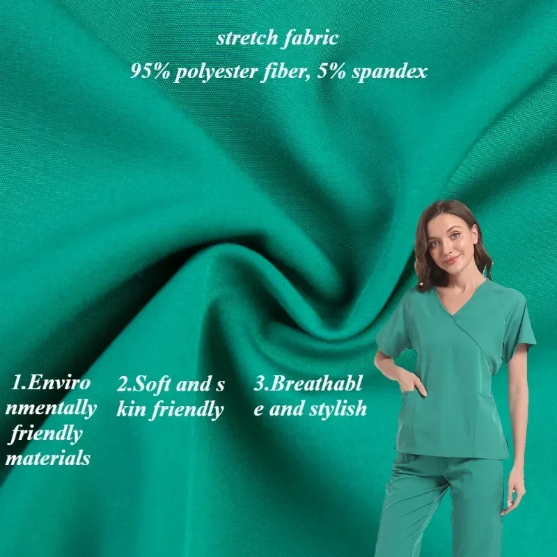Vele kleuren Goedkope prijs V-hals Vrouwen Verpleging Uniform Sets Mint Paars Medisch Uniform Vrouwen Jogger Beenbroek Medische Verpleegkundige Sets