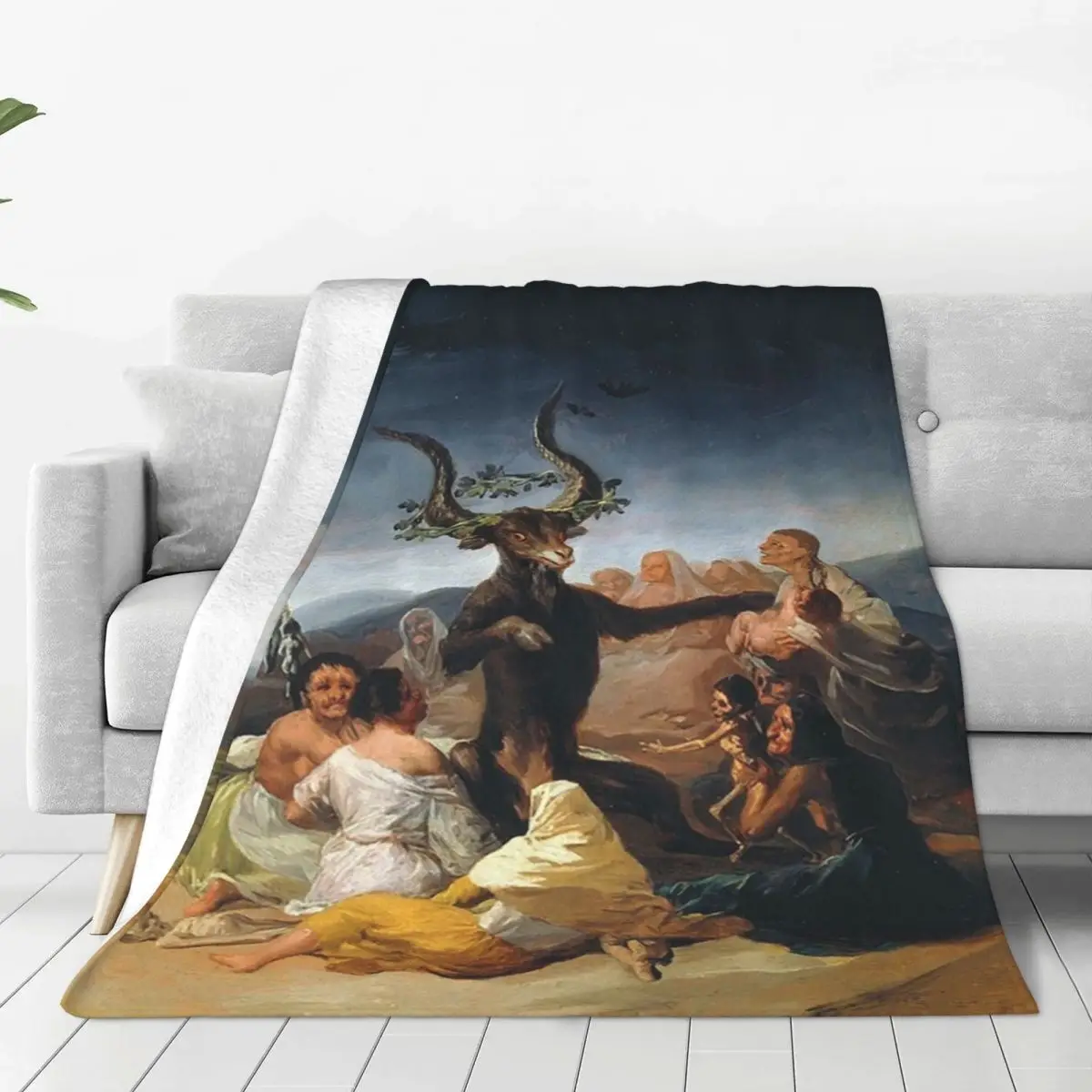 Witches Sabbath By Francisco Goya (1798) Blankets Flannel Breathable Sofa Throw Blankets For Couch Travel Throws Bedspread Quilt