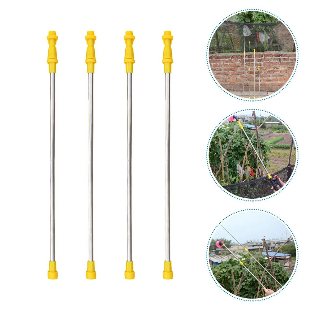 4 Pcs Garden Agriculture Sprayers Extension Pole Long Gardening Rod Watering Replacement Part Extended Stainless Steel