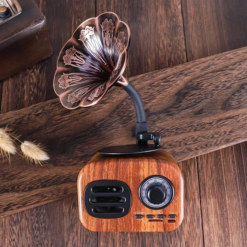Bluetooth Speaker Retro speaker Outdoor for Sound Music MP3 Subwoofer Wood Portable Box Wireless Mini System TF FM Radio