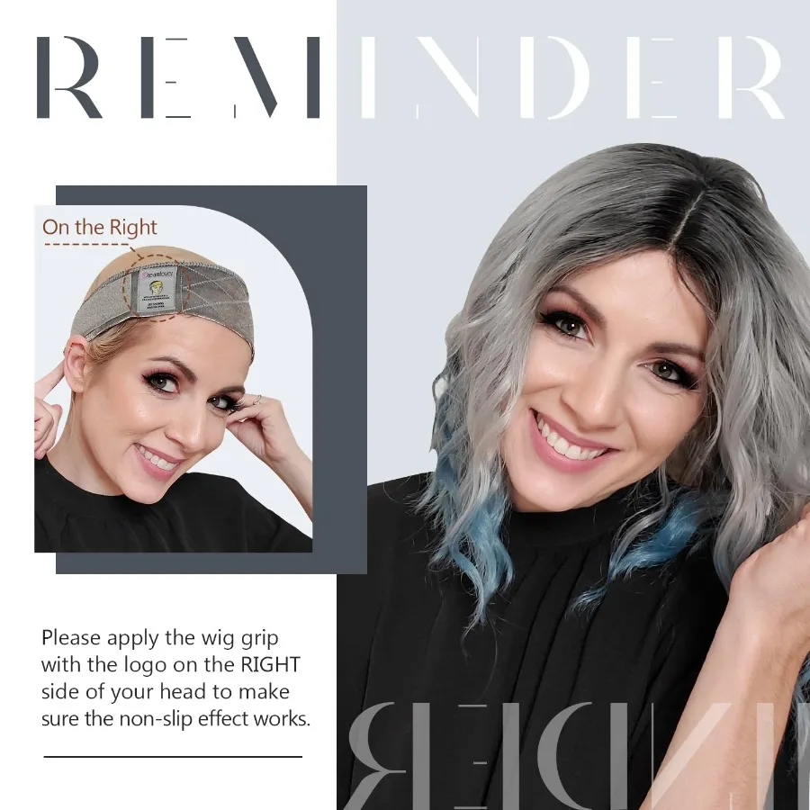 عصابة رأس بمقبض شعر مستعار لحفظ الشعر المستعار في مكان بلون أسمر، قطعتين مثالية للارتداء اليومي، آمنة ومضادة للانزلاق، مريحة ومثالية للشعر