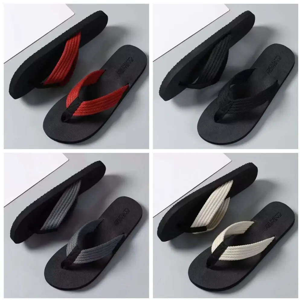 1 Pair Portable Soft High Elasticity Flip Flops Anti-slip TPR Flat Bottom Slippers Resilience Thickened Beach Flip Flops Summer - view 5