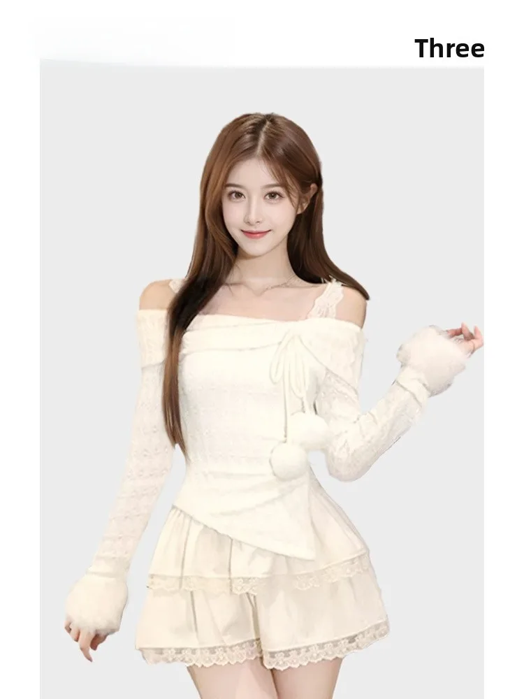 

HEZA большие размеры, вязаная кружевная юбка, комплект женской осенне-зимней юбки с полосками, повседневная юбка трапециевидной формы, комплект из двух предметов