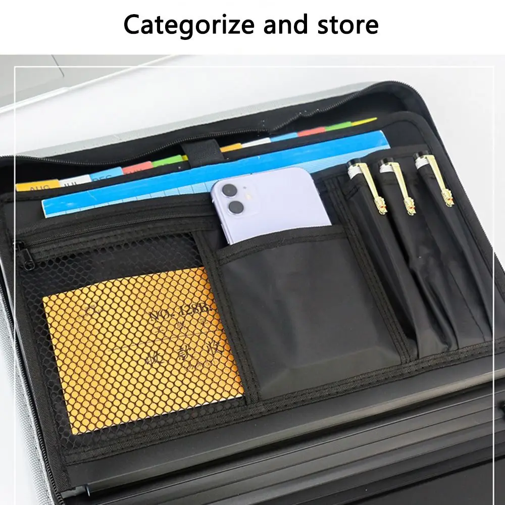 Waterproof Accordion File Organizer 13 Pocket Safe Zipper Paper Organizer Folder Larger Capacity Colorful Tabs Document Bag