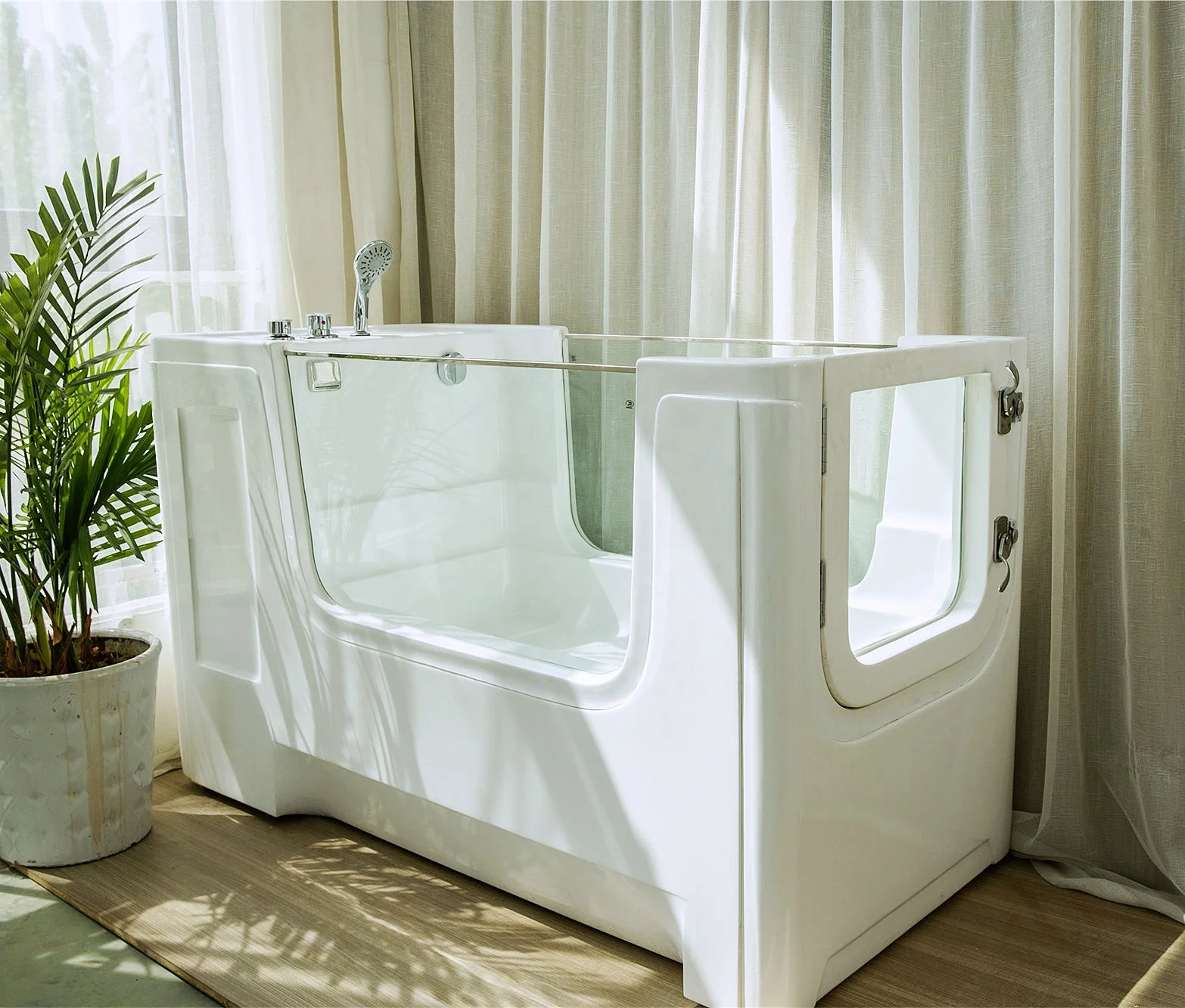 Modern independent rectangular automatic dog bath station ozone bubble pet spa drain massage function manufacturer price