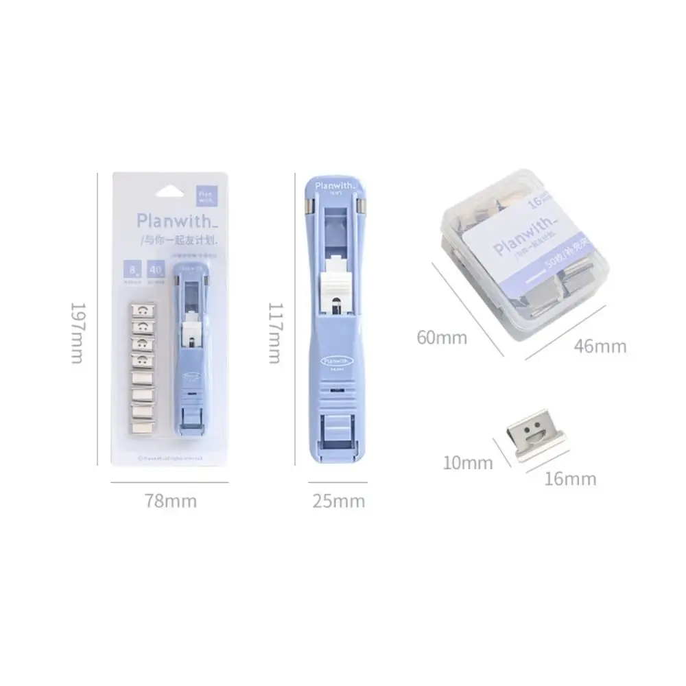 New Smile Design Push Paper Clip Mini Binder Reusable Pusher Set Plastics Paper Clip Tools School