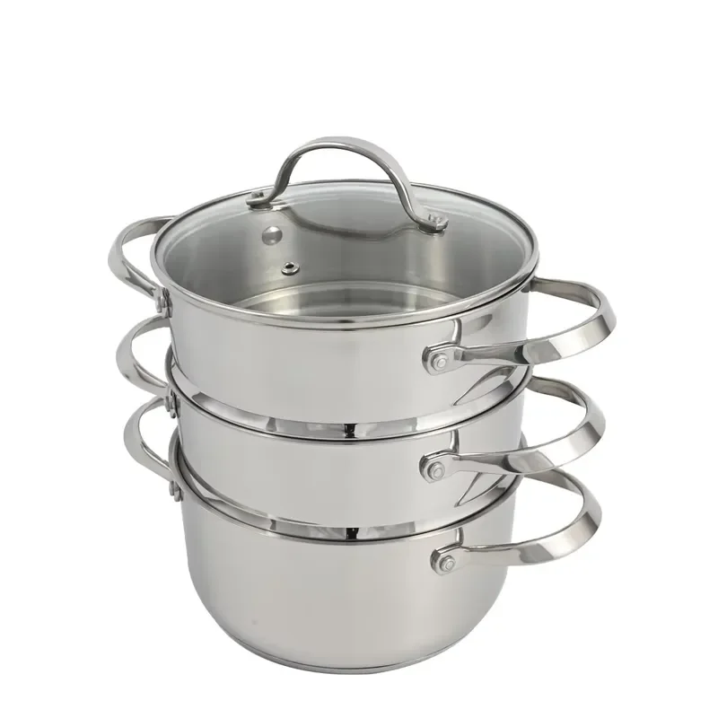 for Stainless Steel Cookware Set with Steamer and Cooking Pot  Home Kitchen Snack Preparation