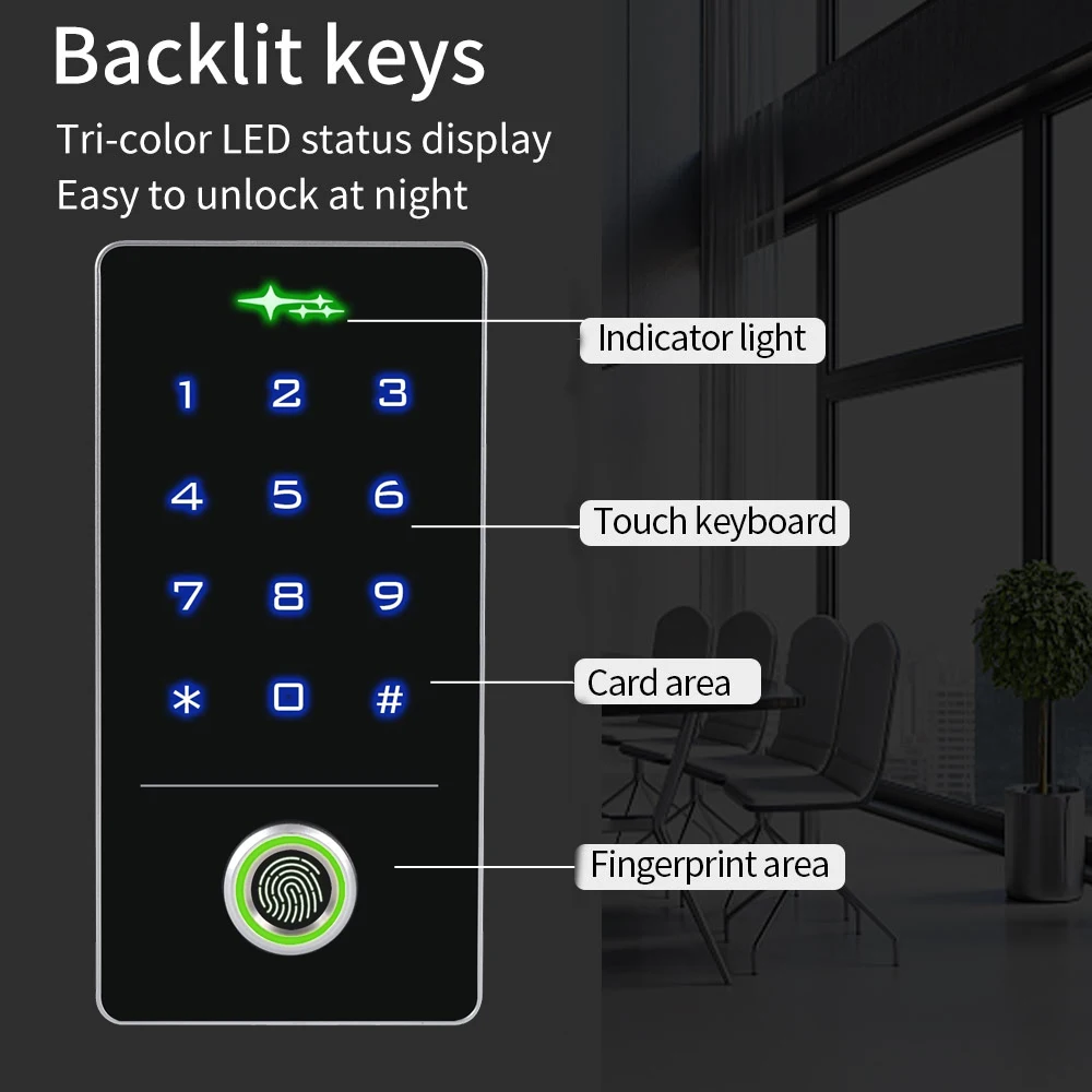 Waterproof Tuya App Wifi Access Control Keypad Fingerprint Smart Home Security Protection Digital Eletric RFID Door Lock System