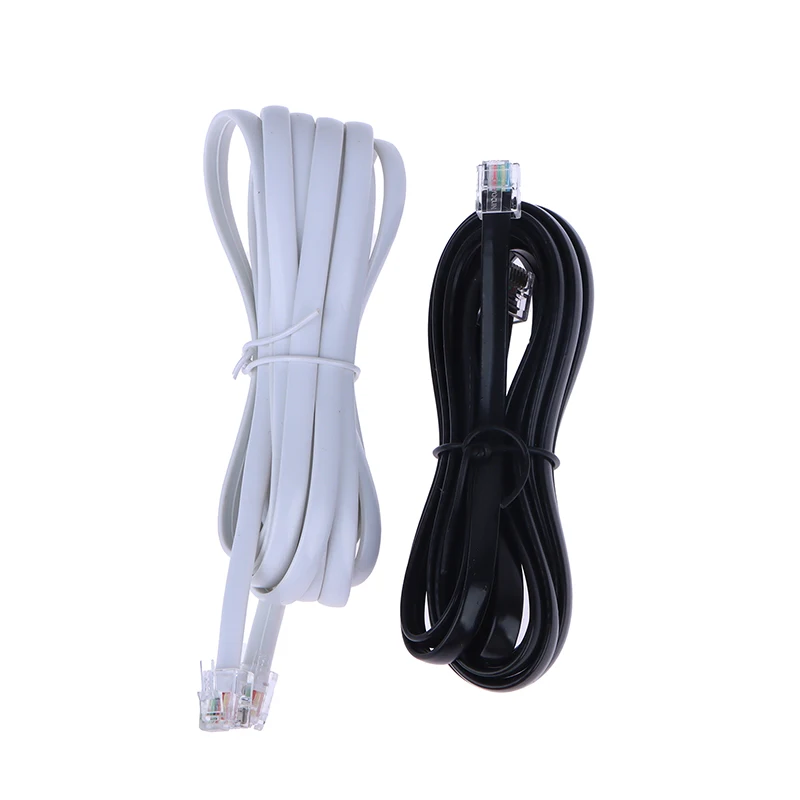 RJ12 kabel Data Modular untuk pria, kabel ekstensi suara Pinout telepon Handset 1/2/3/5m baru 6P6C