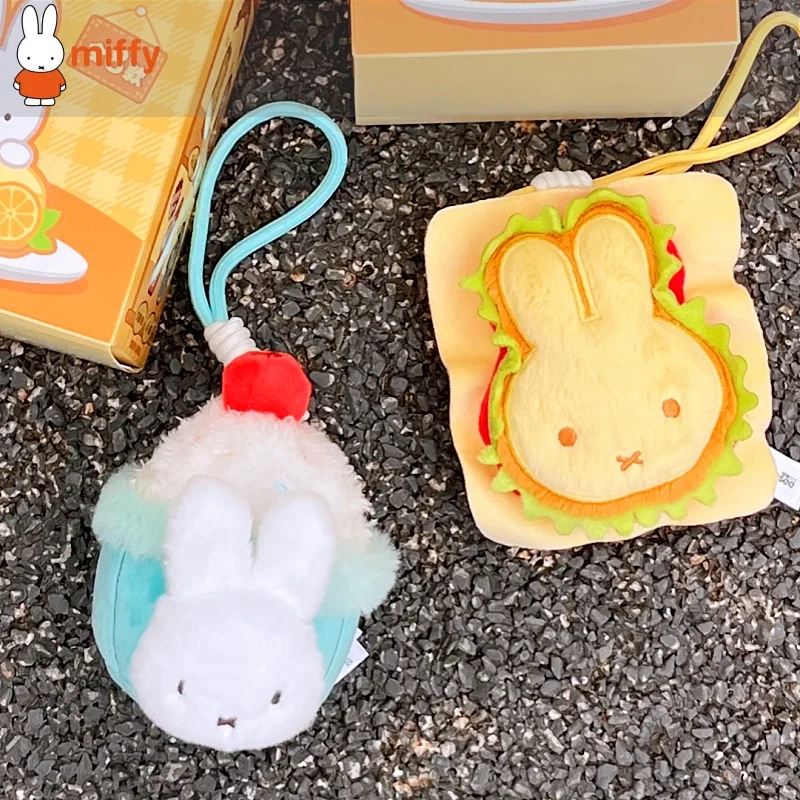 

Miffy Cute Rabbit Plush Pendant Blind Box Food Workshop Dessert Style Stuffed Doll Bag Charm Backpack Decoration Ornament Gift