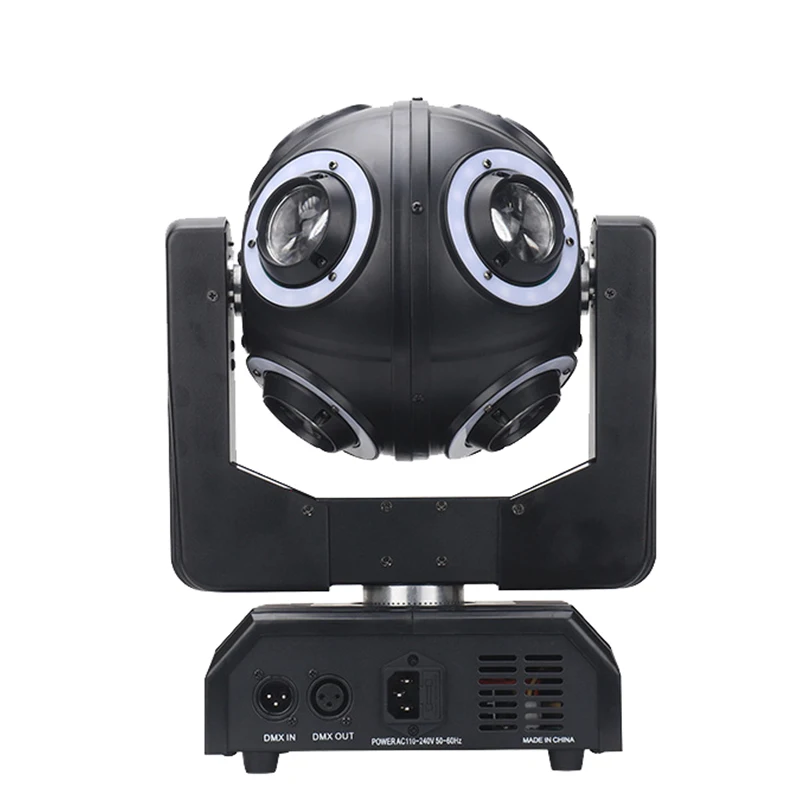 8X10W RGBW 4in1 LED Moving Head Light DMX Control Strobe Wash Beam Effects Stage Lighting Projector with Light Stripfor DJ Party