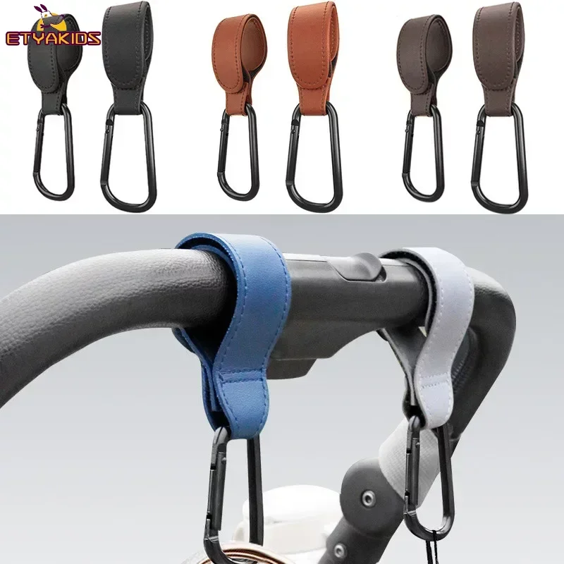 

PU Leather Baby Stroller Hook Cart Organizer Multifunctional Adjustable Pram Hook Bag Hanger Bearing 60kg Baby Kids Accessories