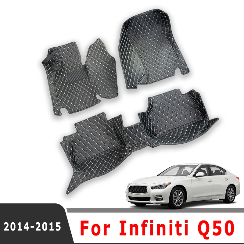 

Автомобильные коврики для Infiniti Q50 2014 2015, ковры, водонепроницаемые аксессуары для интерьера на заказ, коврики для ног, автозащитные накладки на педали