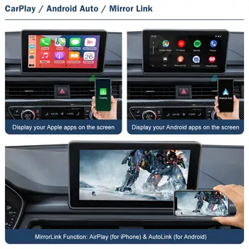 適用於Audi A4 B9 A5 Q5 Q7 2016-2019 的 Road Top 無線 CarPlay,具備 Android Auto 介面、AirPlay、Mirror Link 和 CarPlay 功能 10 最佳銷售 蘋果 CarPlay 奧迪 A4 B9 - №5