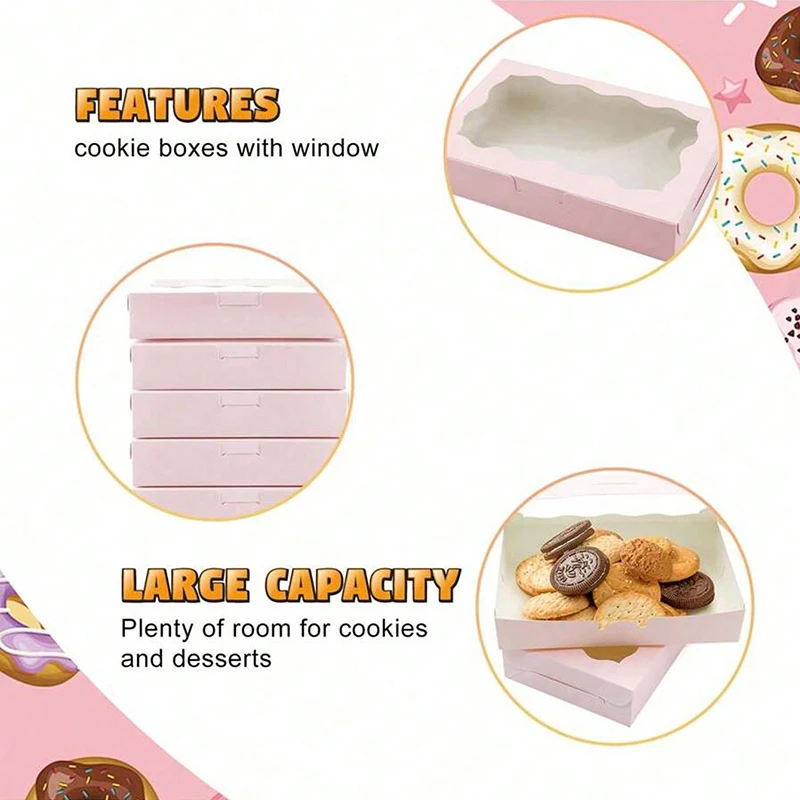 10/20 Stücke Kraftpapier Kuchen Süßigkeiten Boxen Rechteck Offenes Fenster Hochzeit Schmuck Schokolade Geschenk Verpackung Boxen Backen Party liefert – Detail 4