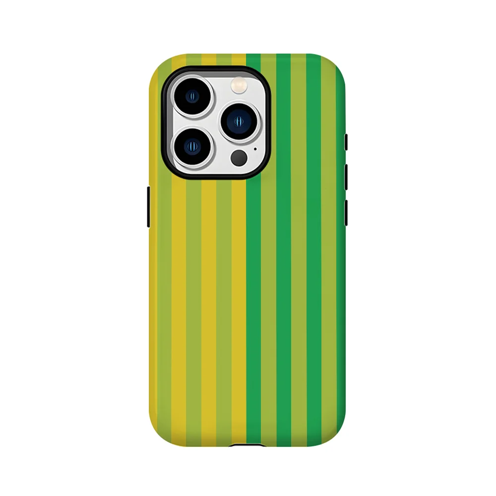 

Green & Yellow Striped Tough Phone Case Phone Case Film shell For iPhone 16 15 14 13 12 11 Pro Max Plus