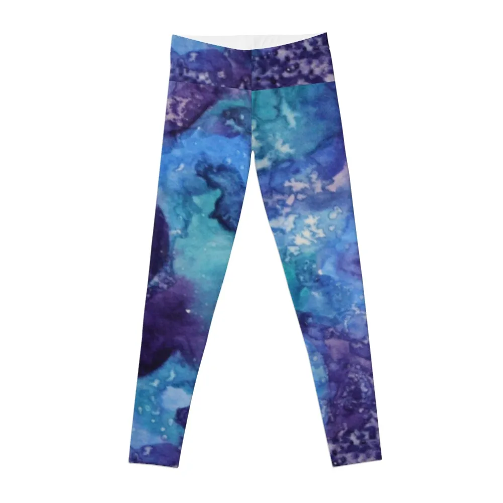 

Watercolor splash, blue turquoise Leggings Legging sport sporty woman gym Womens Leggings