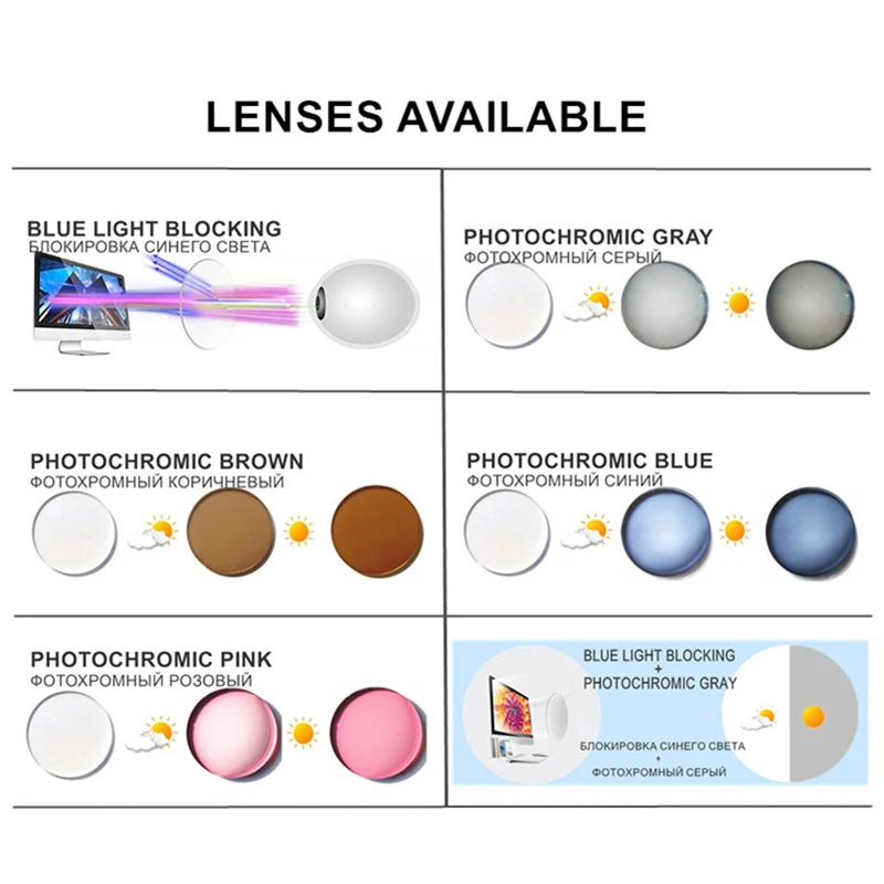 نظارات طبية رجل امرأة إطارات سبائك قابلة للتخصيص لقصر النظر والاستجماتيزم كروية -0.25 إلى -10 أسطوانية -0.25 إلى -2.0 عدسات حماية من الضوء الأزرق أو ضوئية اختيارية F127