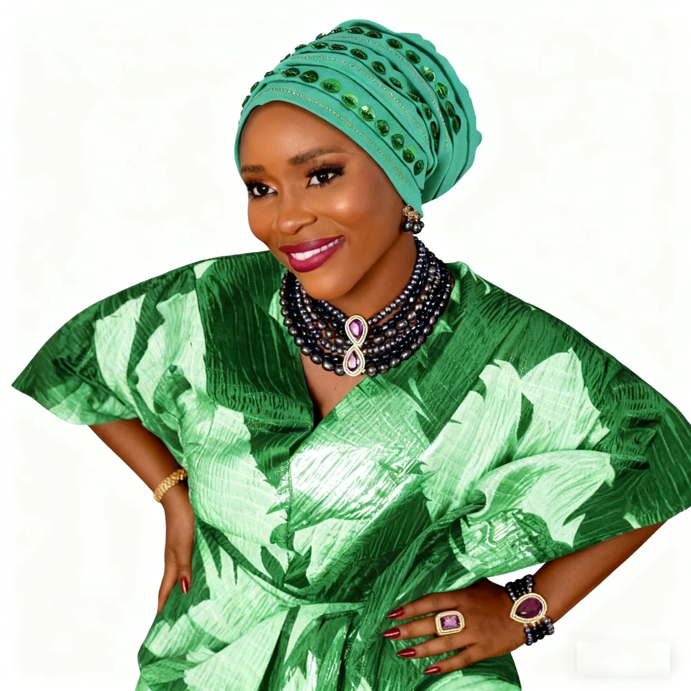 

Fashion Wedding Geles African Headtie Auto Gele Diamonds Turbans for Women Fabric Muslim Headwear Headpiece Female Head Wraps