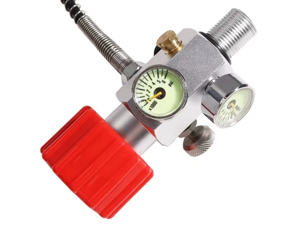 ACECARE 4500Psi 300Bar Fill Station Stainless Steel Charging Valve Dual Gauge with 24