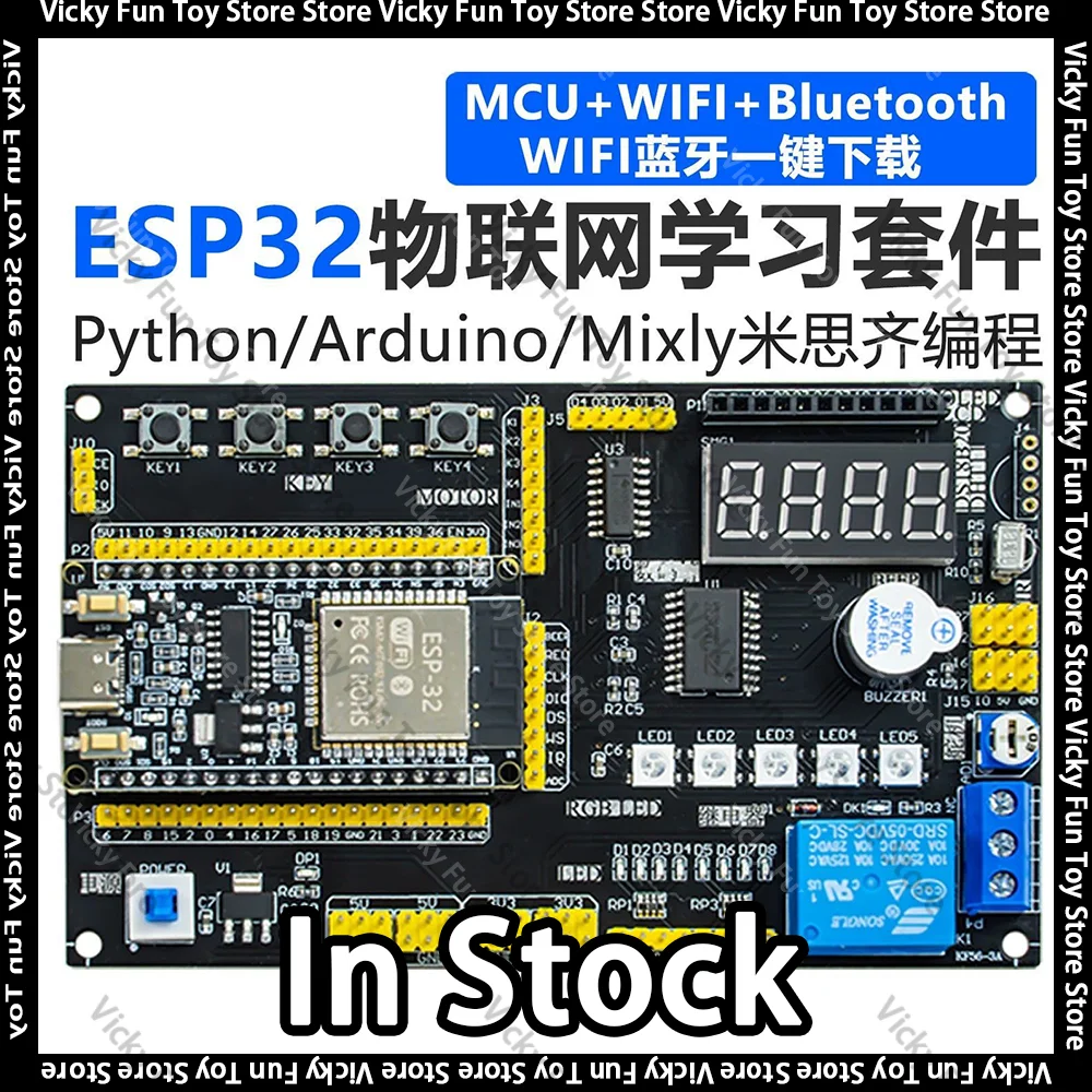 en-stock-carte-de-developpement-esp32-iot-kit-de-demarrage-deluxe-prend-en-charge-la-programmation-micropython-mixly-arduino-cadeaux-a-collectionner