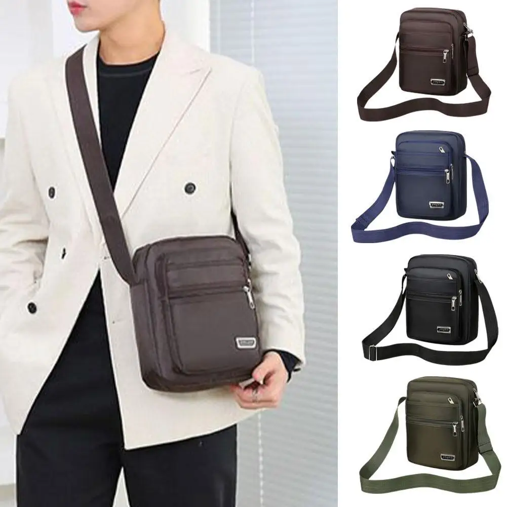 Messenger Sling Bags For Men Casual Canvas Small Zipper Crossbody Pouch Simple Small Crossbody Shoulder Bag Men Bag