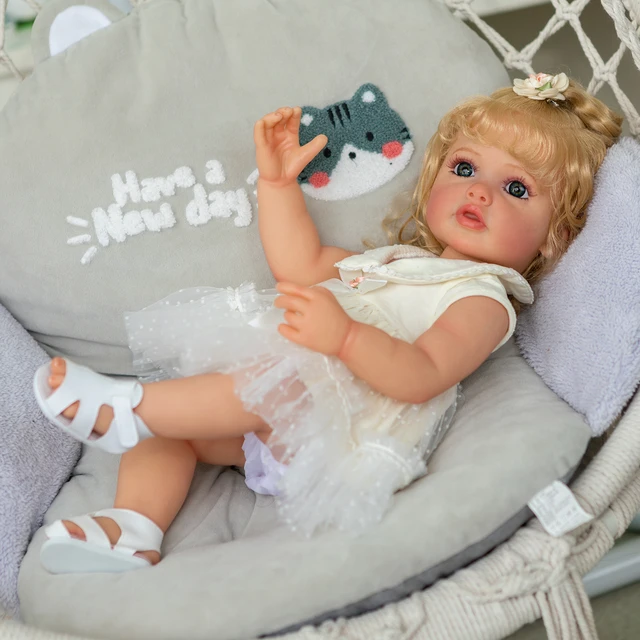 Realistic Newborn Baby Doll Girl, 24inch 3D-Paint Skin Lifelike, Already Finished Painted Reborn Babies, selling For Birthday Gift, Baby Shower Gift