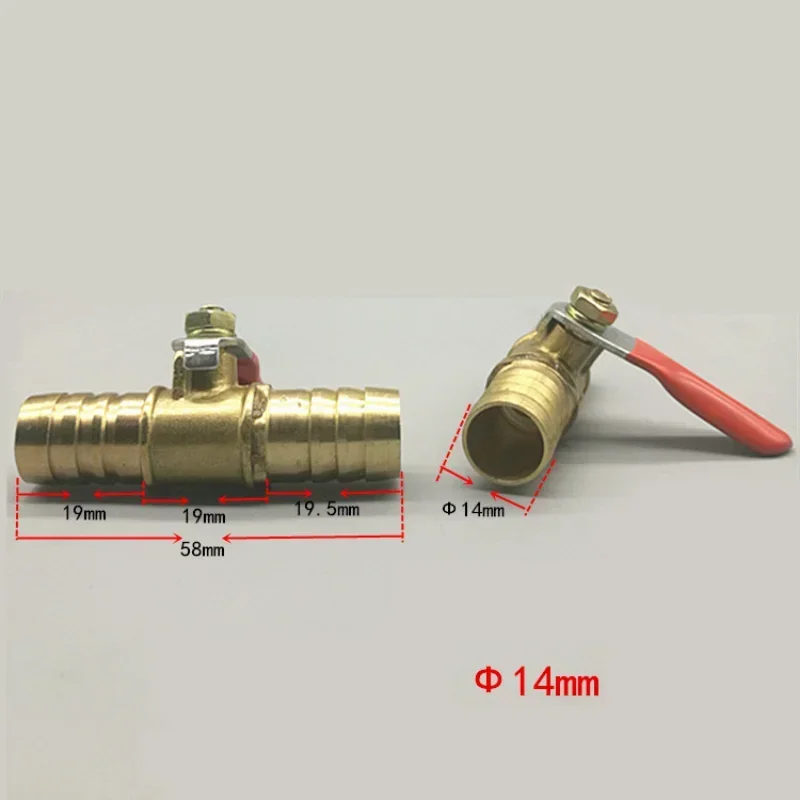 red handle Valve 6mm-12mm Hose Barb Inline Brass Water Oil Air Gas Fuel Line Shutoff Ball Valve Pipe Fittings