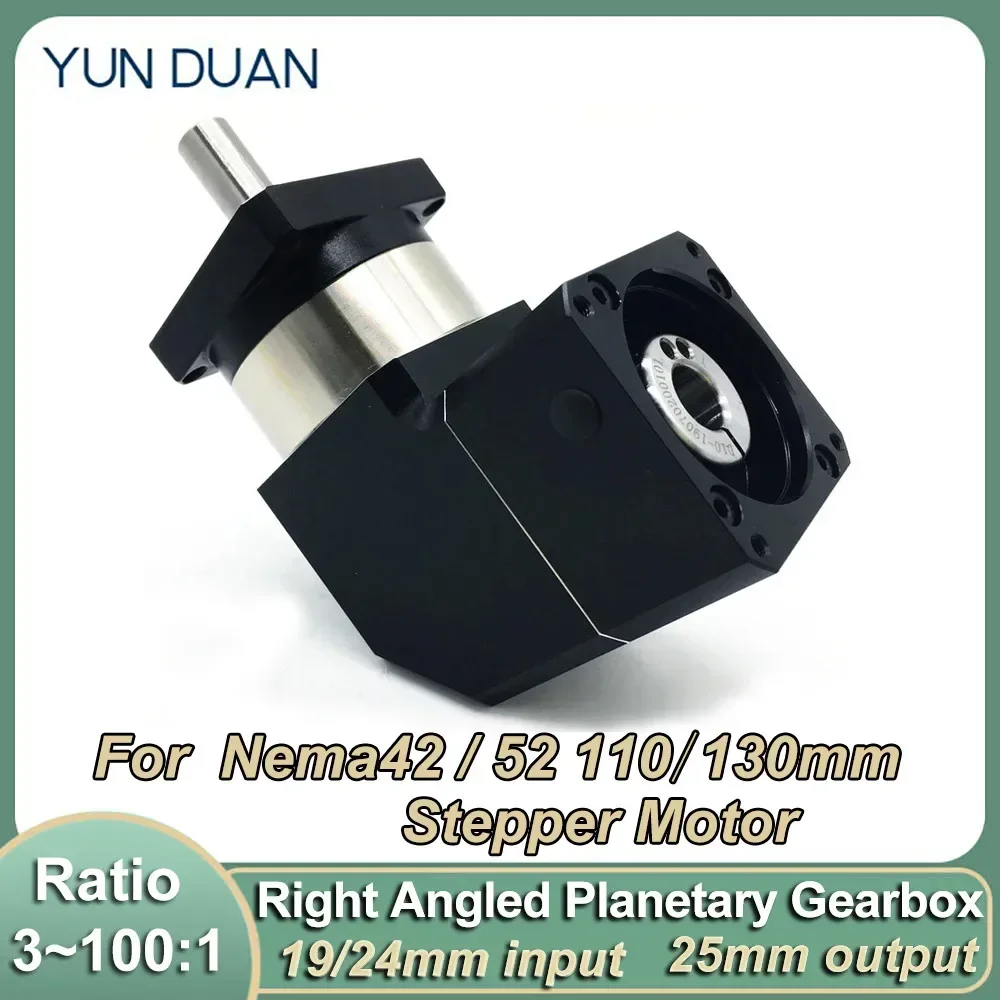 YUN DUAN Right Angle Planetary Gearbox Corner Reducer Precision Gear Reducer for Nema42 Nema52 3PH Stepper 110/130 Servo Motor