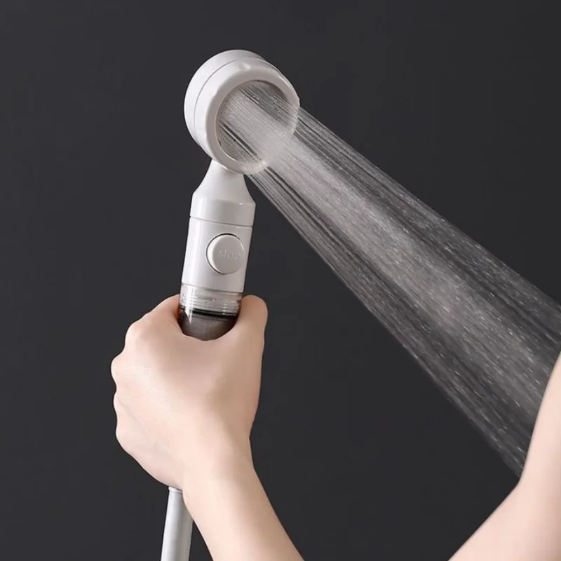 Travel Portable Pressurized Shower Head Water Filter Antibacterial Shower Nozzle Purification Showerhead For Hotel Bathroom Use