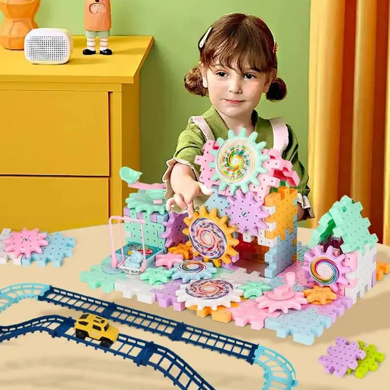 Building Blocks Gear Cogs Toy Electric Brick Building Gears Toy Set Spinninggears ad incastro riutilizzabili che costruiscono un giocattolo educativo