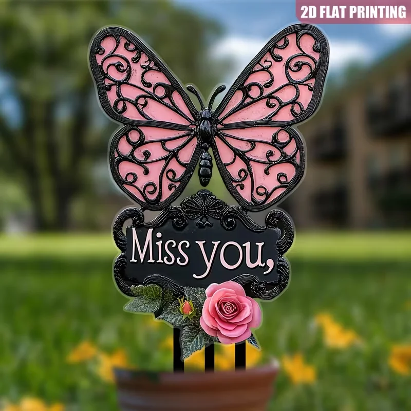 

1Pcs 2DFlat Acrylic Butterfly Outdoor Garden Party Spring Decoration