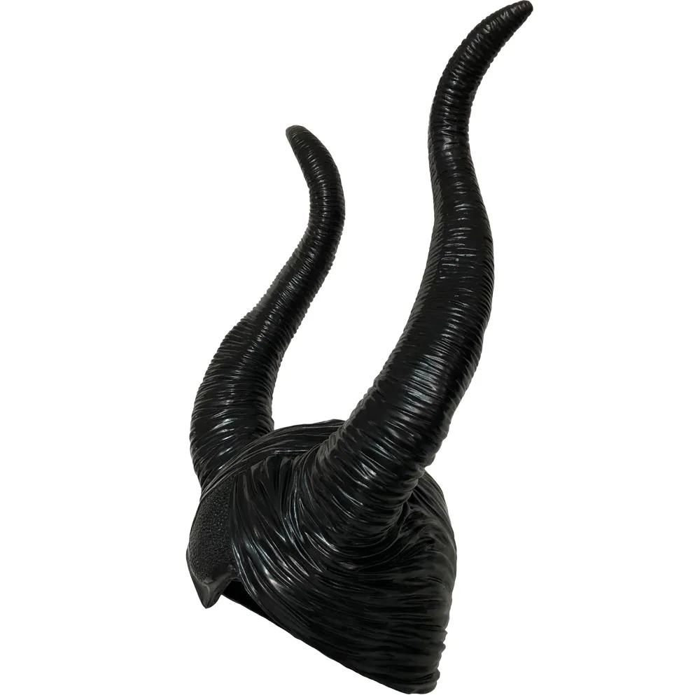 Black Queen Witch Demon Horns Hat Mask Cosplay Animal Headpiece Halloween Headdress Dress Up Party Costumes Props