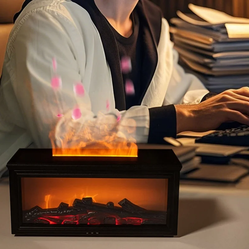 

Диффузор пламени 280 мл, реалистичный, тихий, с автоматическим отключением, с дистанционным управлением, диффузор эфирного масла, камин, увлажнитель для ароматерапии