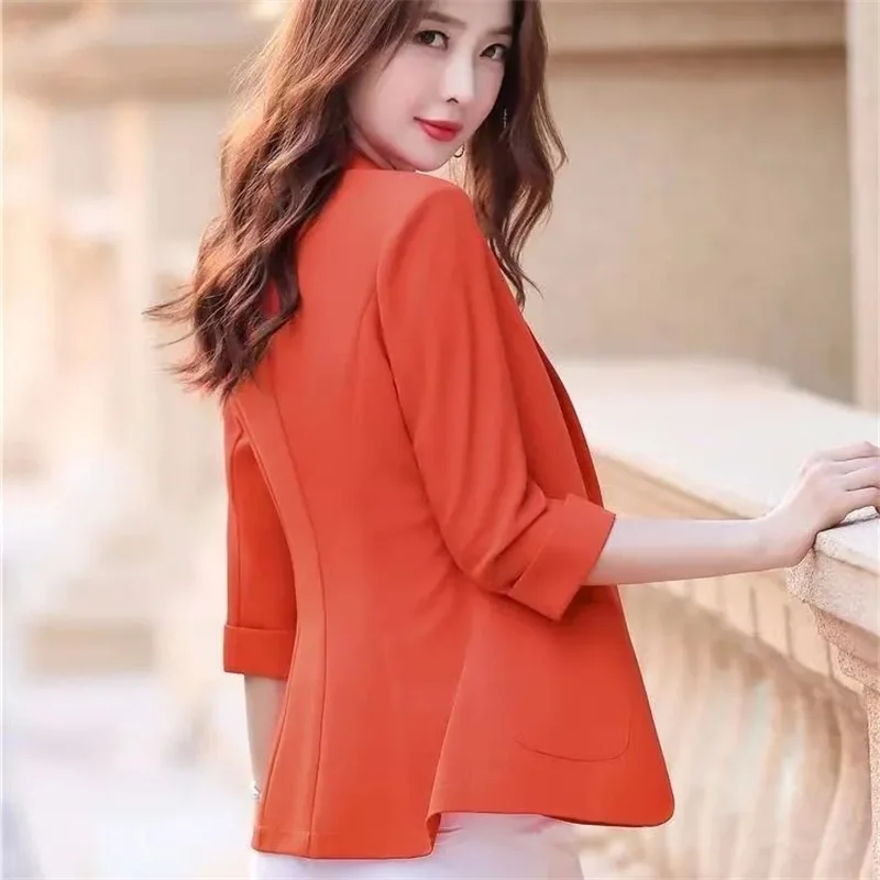 Women Cotton Linen Small Blazer 2024 New Summer Short Suit Jacket Korean Casual Summer Sun Protection Clothing Large Size S-5XL