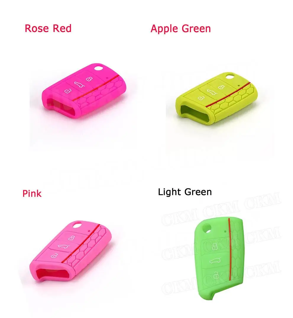 Universal Hot Silicone Car Key Cover Case Shell Fob For Volkswagen VW Golf 7 mk7 Car Key Decoration Styling