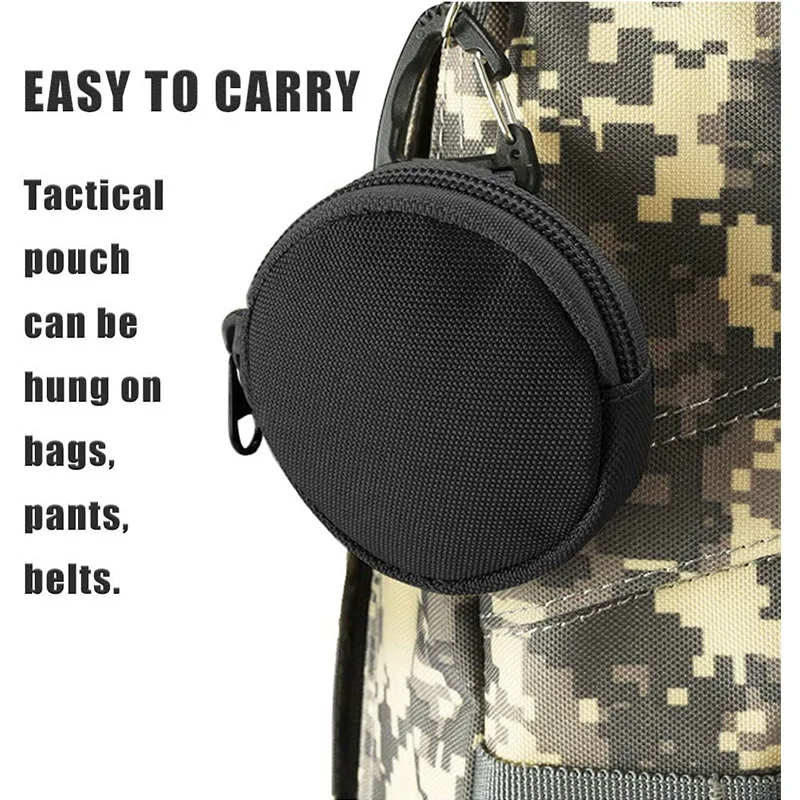 Tactical Wallet Pocket EDC Pouch Portable Mini Key Coin Purse Earphone Bag with Hook Outdoor Hunting Camping Shooting Pouch