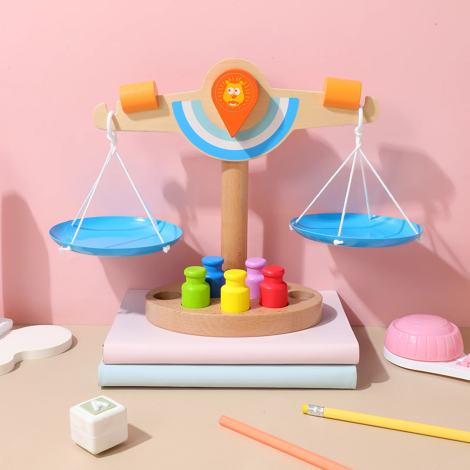 

Wooden Scale for Kids Math Learning Game Montessori Toy Balance Scales Children Physics Weight Concept Sturdy Material Classroom