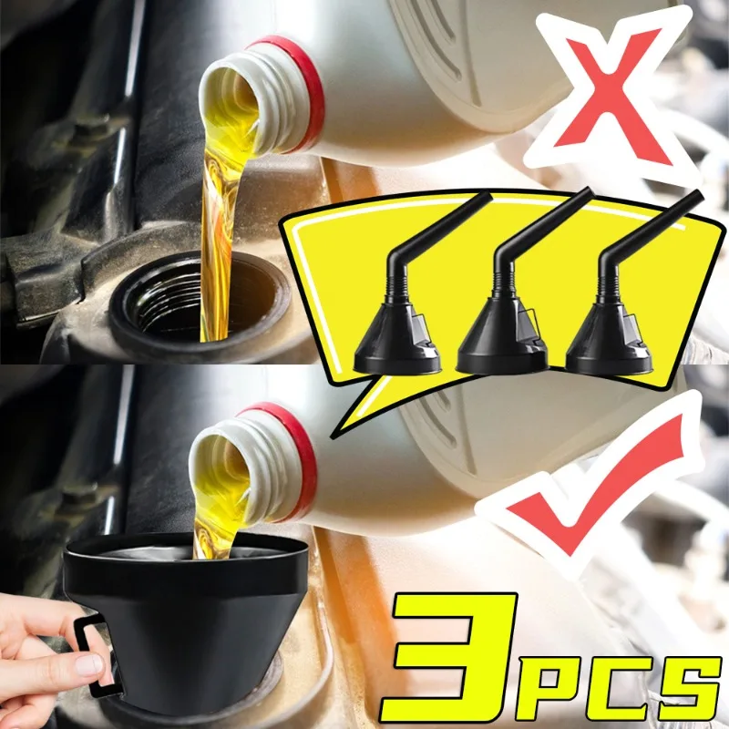 Car Engine Refueling Funnel with Strainer Removable Filter for Liquid Oil Gasoline Motorcycle Truck Fuel Filling Equipment Tools