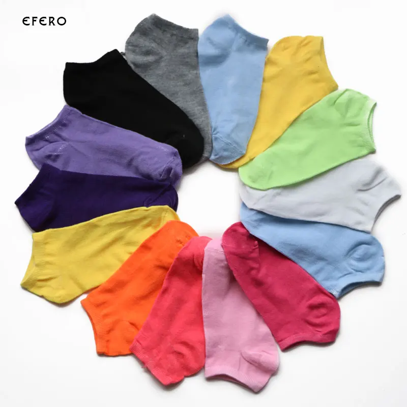 5Pairs Women\'s Colored Boat Socks Short Low Cut Socks Autunm Winter Casual Lady Girl Solid Color Comfortable Ankle Short Socks