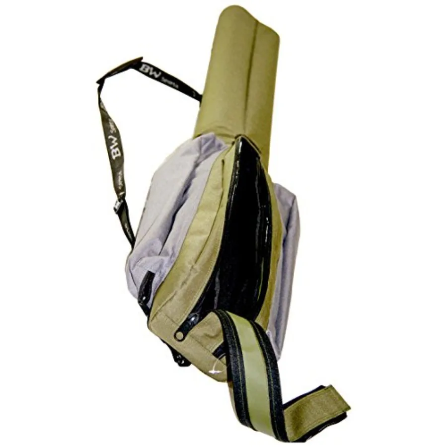

Portable and Durable Spinning Rod and Reel Case Designed for 7 ft 2Piece Spinning or Baitcasting Rods with Gray Olive Color Sch
