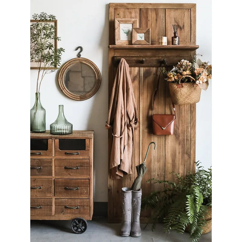 

Деревенская журнальная литературная вешалка для одежды и шляп у стены вешалка для одежды от пола до потолка вход в семье