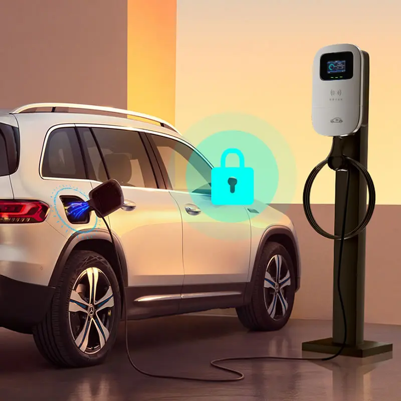 JIGU 32A 7.6KW GBT Electric Vehicle Car Charger WiFi EVSE Wallbox 11KW 22KW GB/T Charging Station Cable APP Control EV Charger