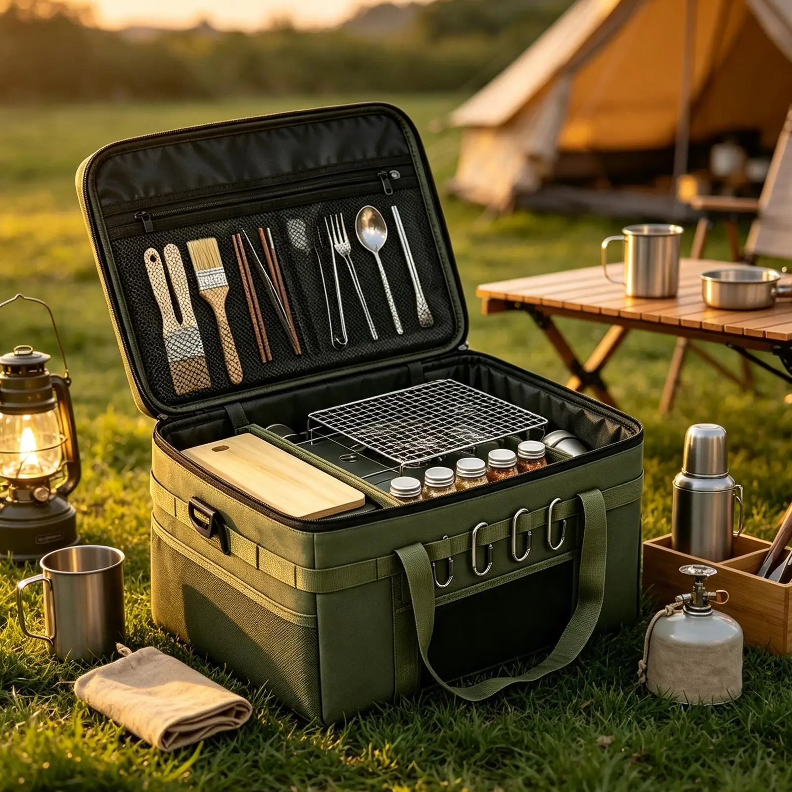 camping-utensil-organizer-36l-capacity-divided-cookware-box-with-side-mesh-pockets-camp-utensil-organizer-for-weekend-trip-bbq