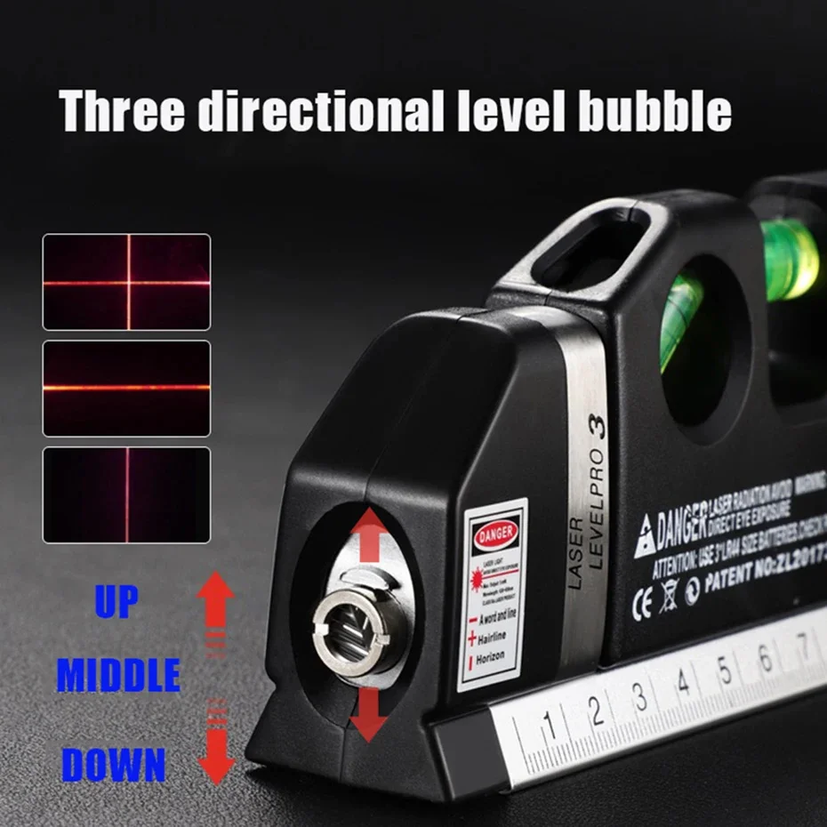 8FT/25m Laser Level Machine Nivel Laser Horizon Vertical Aligner Alignment High Precision Ruler Line Lasers Nivel Leveler Tools