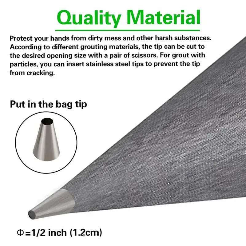 A68P-Tile Grout Masonry Mortar Bags, Cement Sealing Bags, Grout Bags With Metal Tips, Grout Bags For Tile Installation