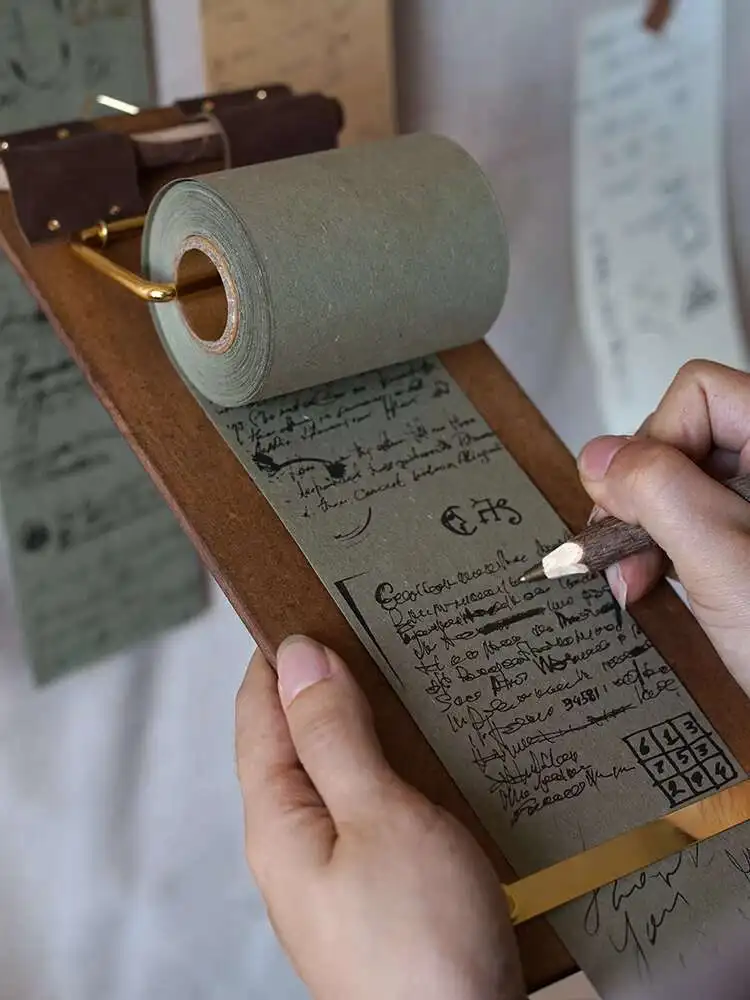 

[Рулонная бумага для заметок] Зажим для доски для заметок Бумага для заметок Разрываемый нелипкий пустой деревянный блокнот