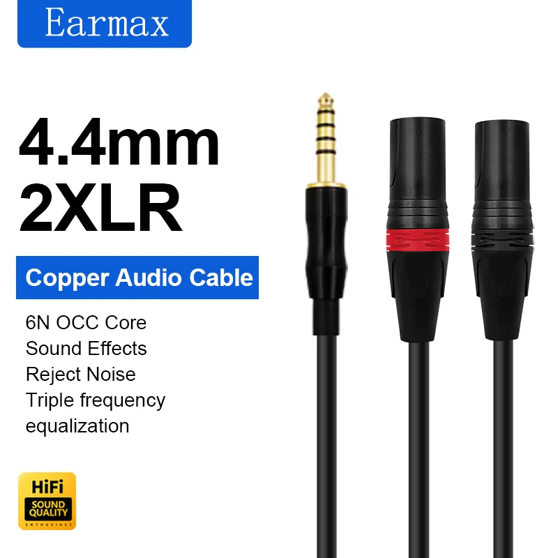 4.4mm Balanced to 2XLR HIFI Audio Upgrade Cable for Mobile Mixing Console Audio Speaker Amplifier Laptop