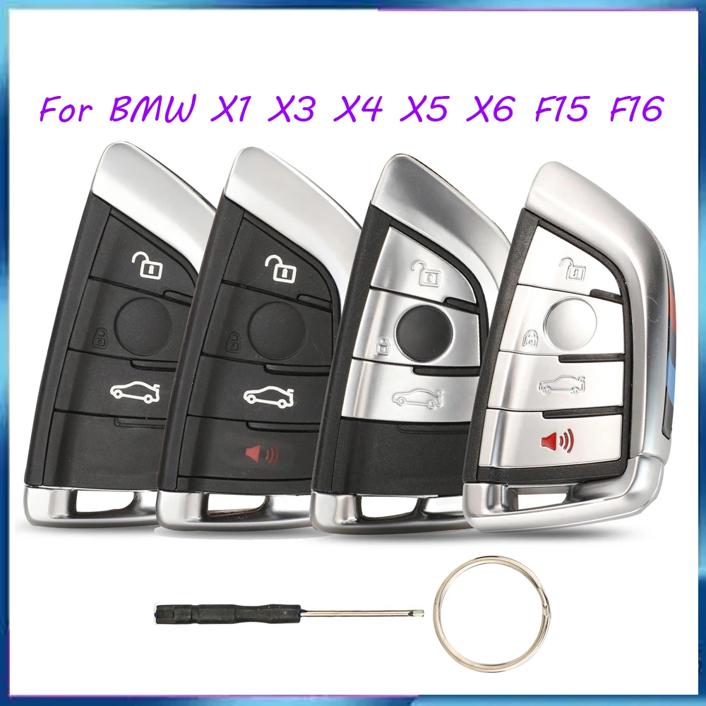 Jingyuqin New Remote Car Key Case Cover Fob Shell For BMW X1 X3 X4 X5 X6 F15 F16 F48 G30 G38 525 540 730 740 1 2 5 7 Series 218i