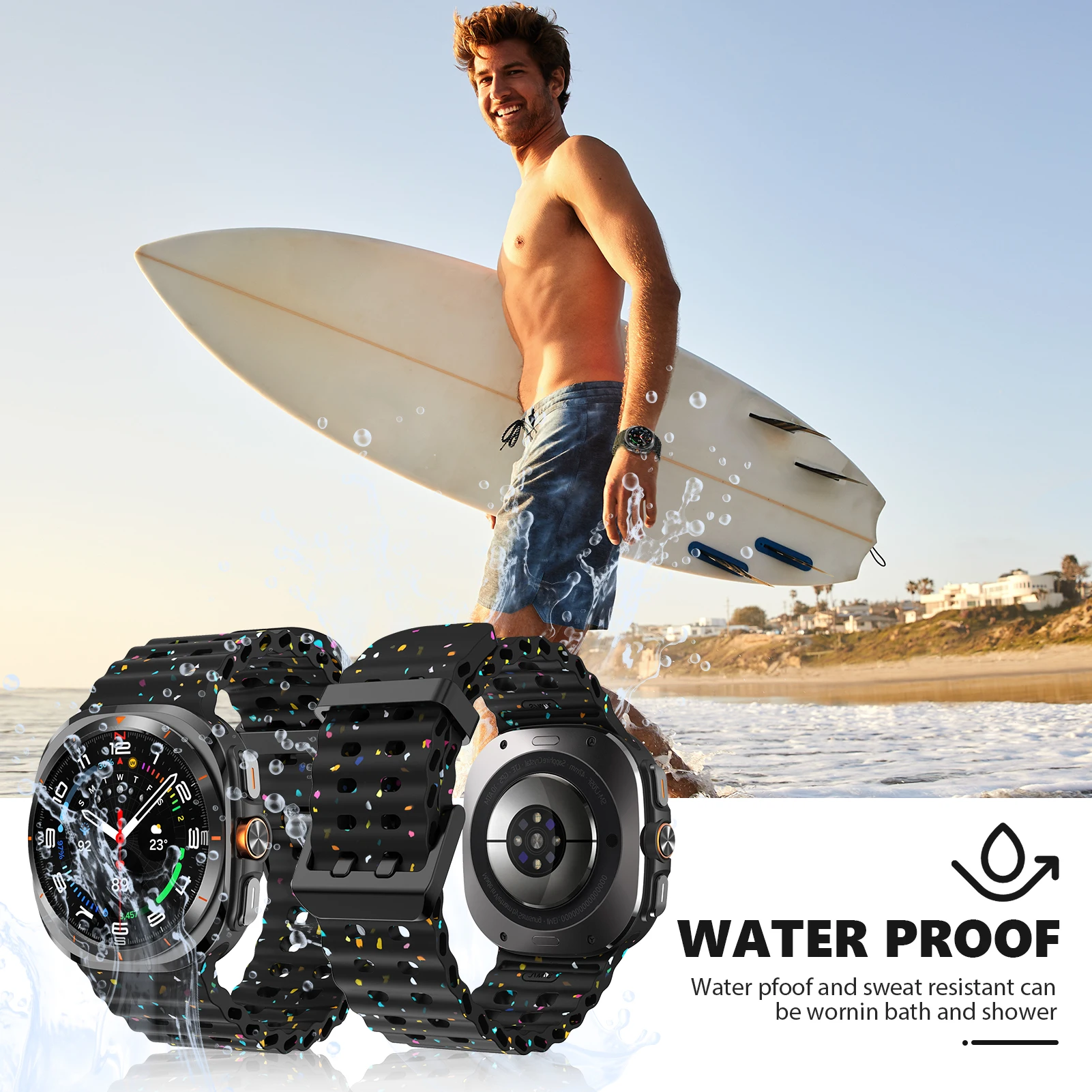 أشرطة لساعة سامسونج جالاكسي الترا 47 ملم إكسسوارات رياضية بديلة للمعصم سوار كوريا جالاكسي ساعة 7 8 Ultra Band #5